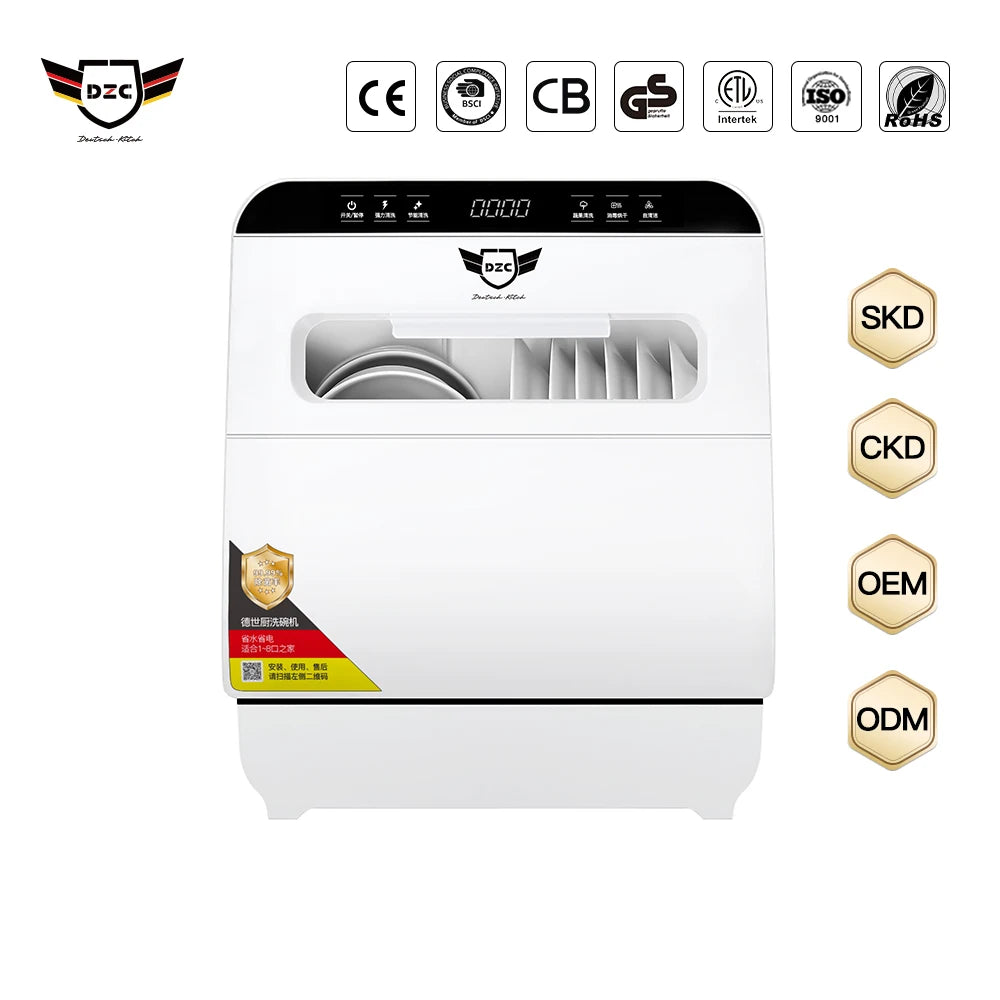 Dish Washer Machine for Home Factory Hot Sale Ptc Hot Dorms RVs Portable Compact Countertop Dishwasher Q8