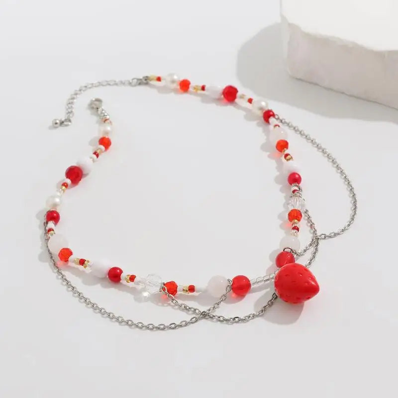 Women's New Necklace Lolita White Lace Necklace, Pearl Tassel Rhinestone Necklace Collar Sweet Cool Fashion Necklaces Girls Gift