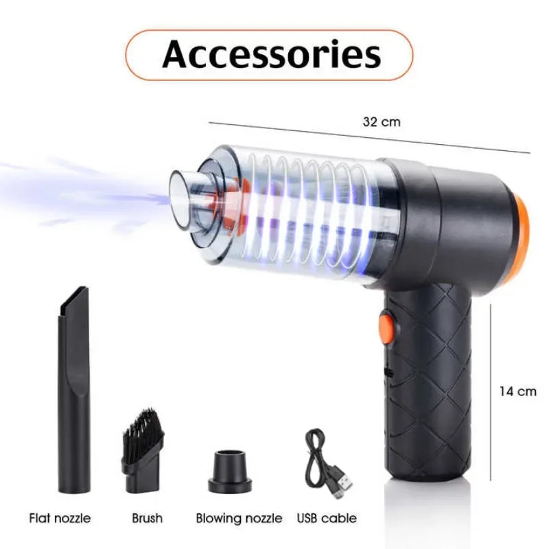 Cordless Car Vacuum Cleaner Mini Portable Vacuum with Strong Suction and Blower Dual Use for Car Interior Home Pet Hair Cleaning