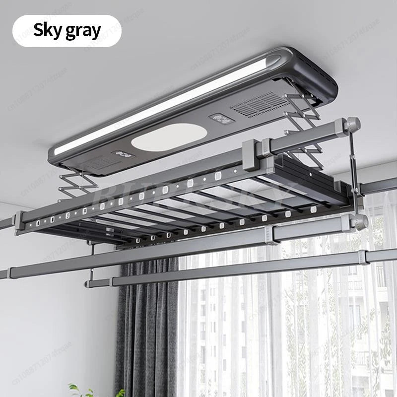 Smart Electric 70W DC Motor Foldable Clothes Drying Rack LED Lighting Air Drying Sterilization Indoor Clothes Drying Rack