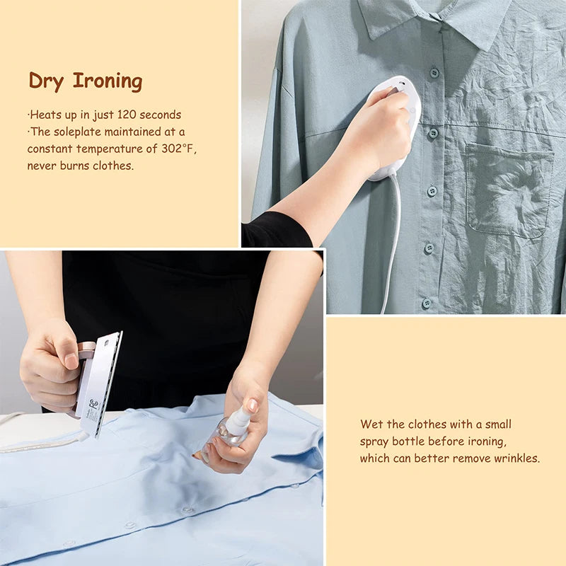 300W Electric Iron Mini Clothes Dryer Travel Dual-voltage Dryer Ceramic Based Iron Clothing Wrinkle Remover