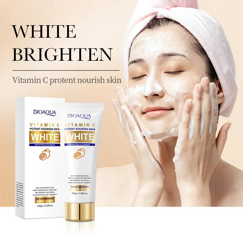 BIOAQUA Moisturizing Cleanser Vitamin C Brightening Whiten Keep Water Oil Balance Hydrating Face Cleanser Daily Skin Care