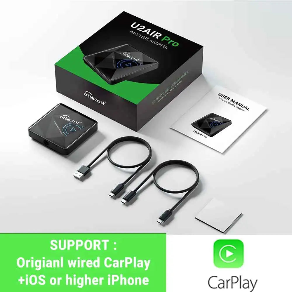 OTTOCAST U2Air PRO Wired To Wireless CarPlay Adapter USB Dongle Smart Ai Box Car Accessories for VW Nissan Ford Volvo Kia Benz