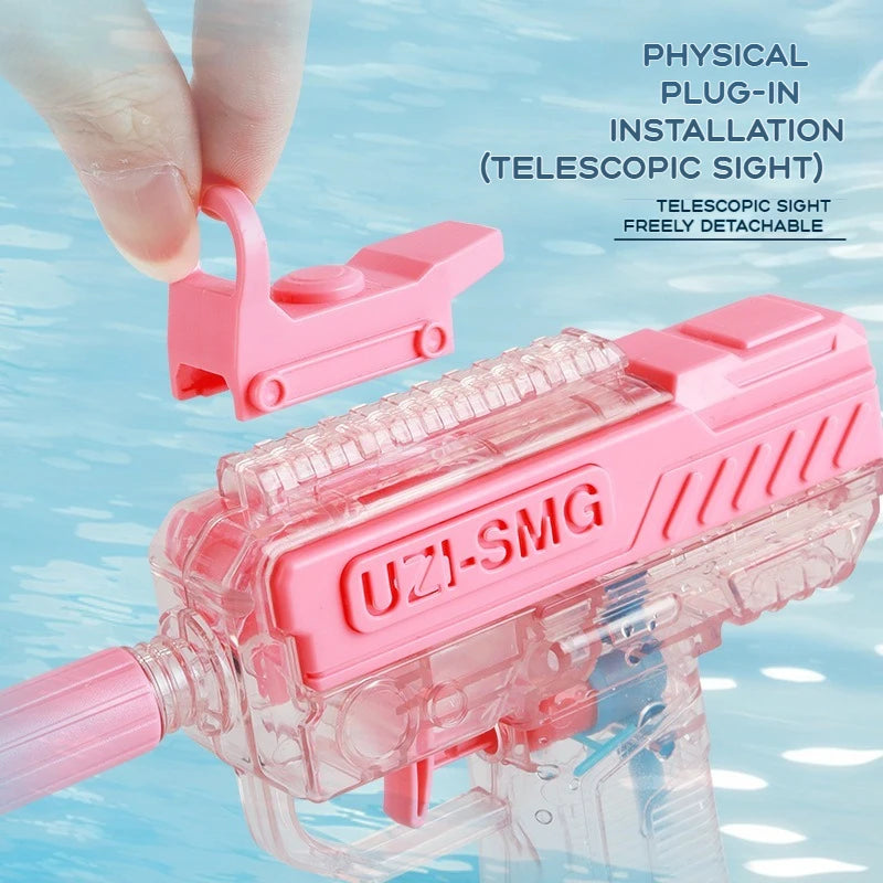 Summer UZI Water Gun non Electric Pistol High-pressure Full Automatic Shooting Water Beach Toy Gun For kid Adult birthday presen
