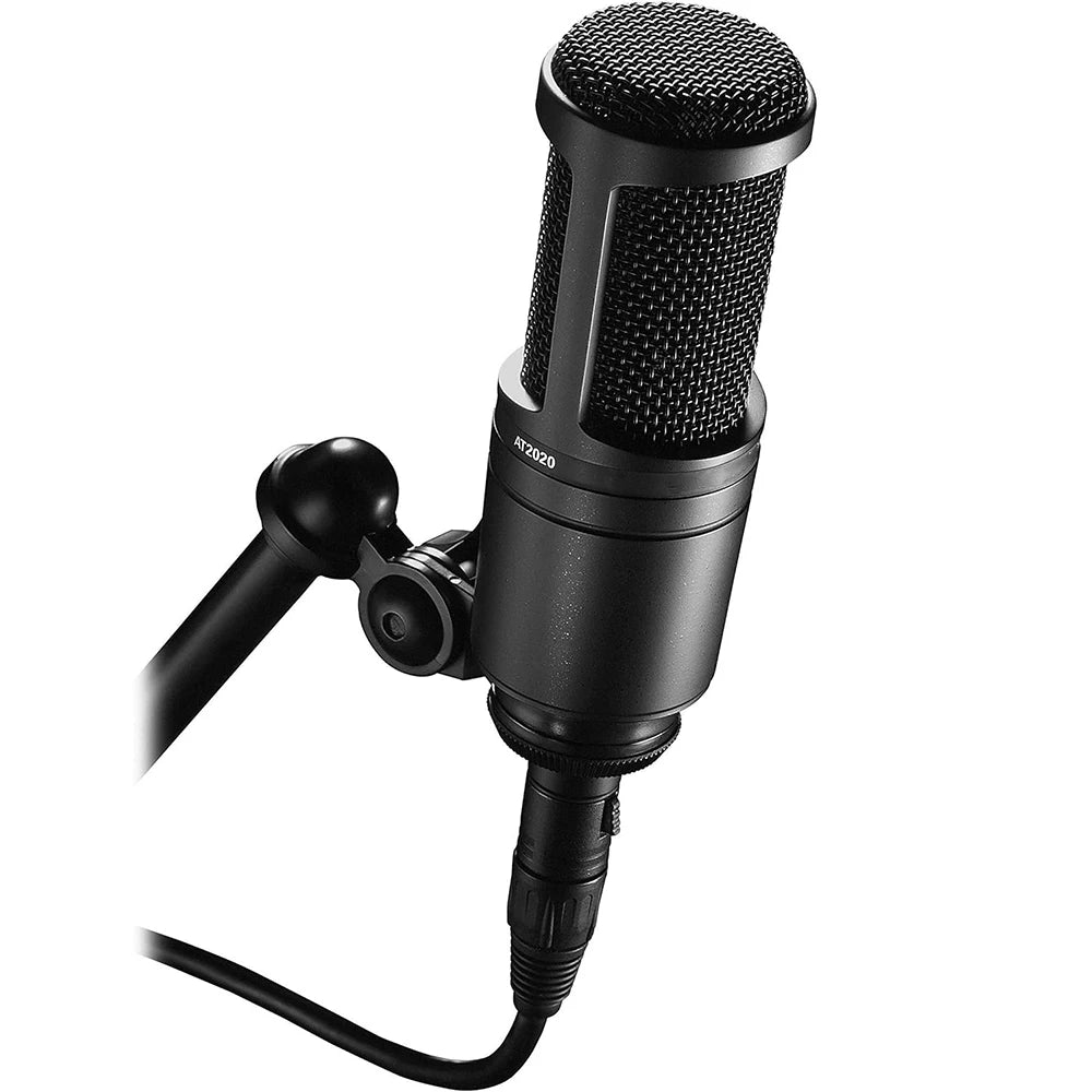 Professional AT2020 Cardioid Condenser large-diaphragm Microphone Ideal for Home Studios Podcasting Offering Superior Sound