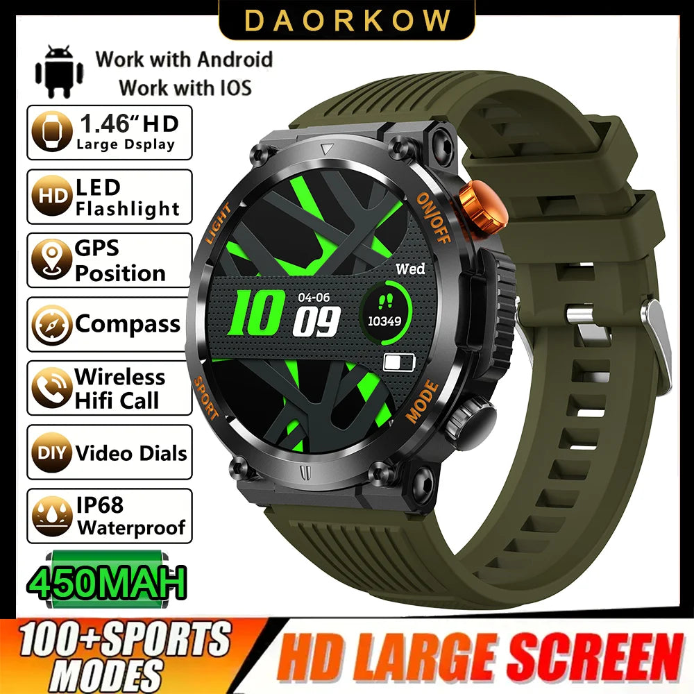 2025 New Men's Smart Watch 360 * 360 HD Touch Screen Sports Waterproof Smartwatch Health Monitoring Bluetooth Call Smart Watches