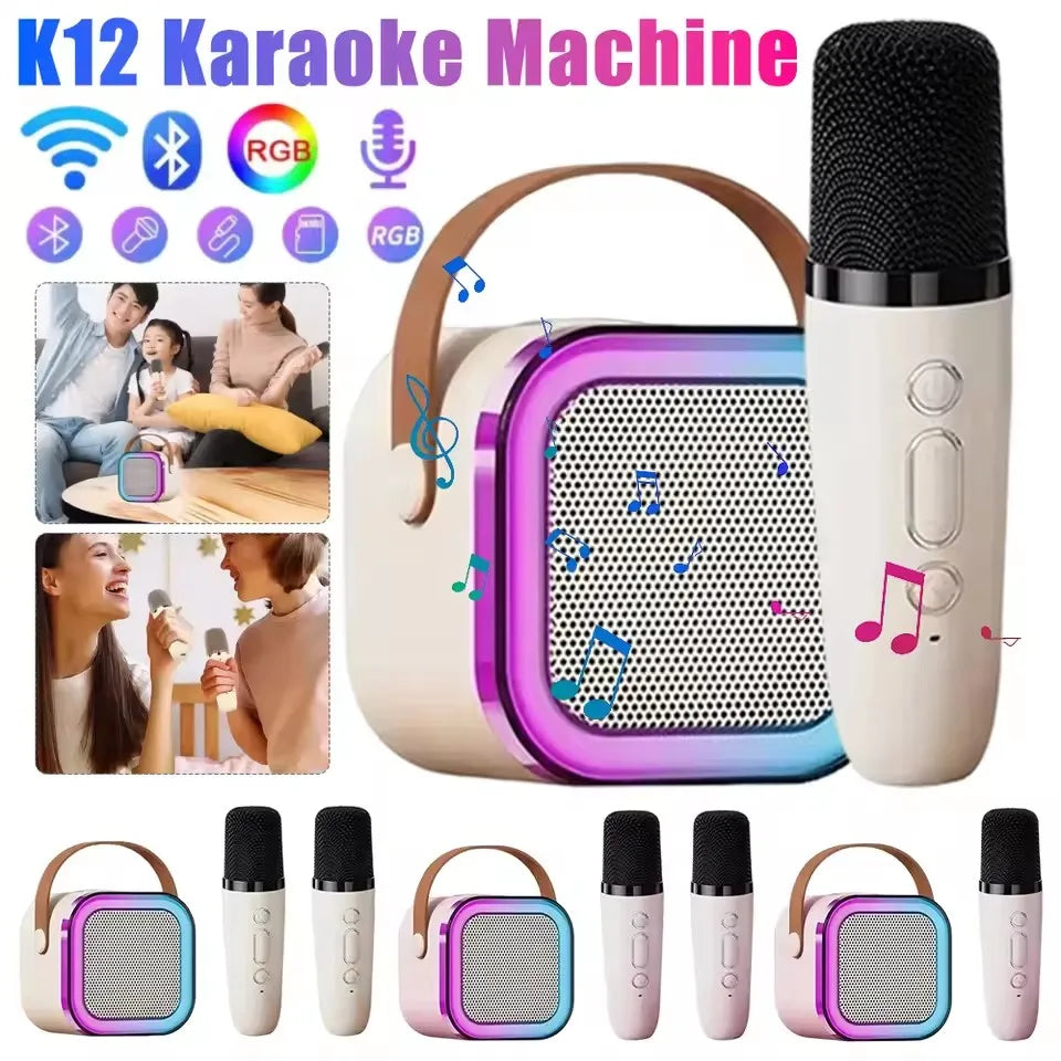 Enjoy the Party-Portable K12 Bluetooth Karaoke Machine with 5.3 PA Speaker System,Wireless Microphones for Home Entertainment
