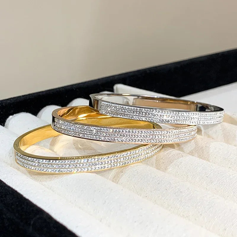 Gold Color Stainless Steel Colorfast Clasp Bracelets for Women Skyful Star Bracelet Light Luxury Paty Jewelry Gifts Wholesale