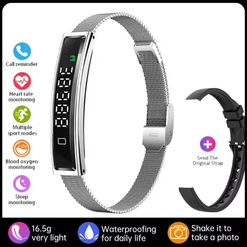 Women Smart Bracelet Heart Rate Health Monitor Activity Fitness Tracker Sports Wristband Waterproof Wristwatch Men Smartband