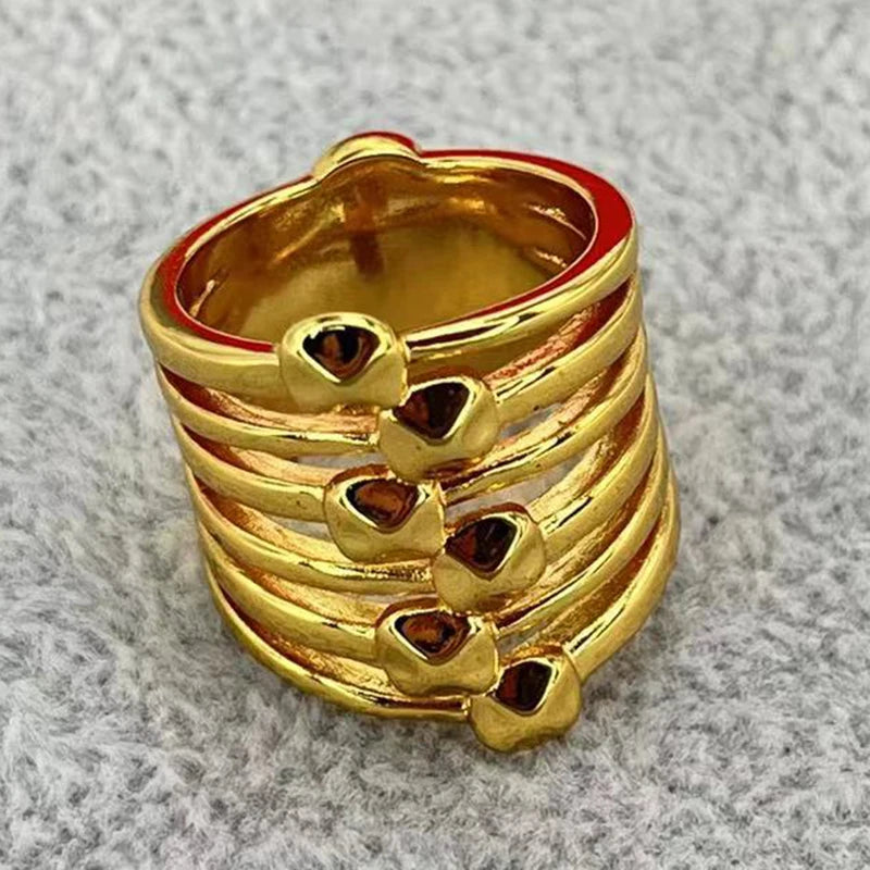 2025 European and American fashion trend electroplated gold and silver luxury ring, suitable for women's jewelry