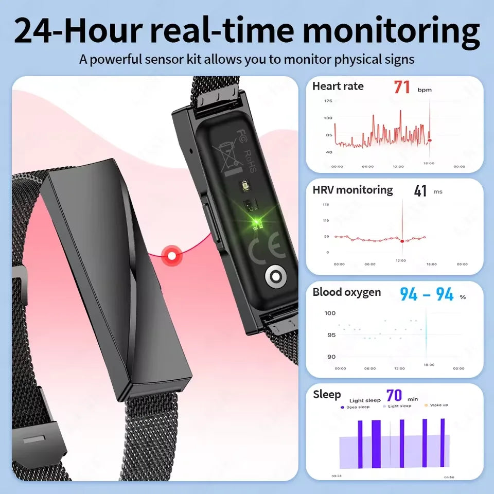 Women Smart Bracelet with Heart Rate Monitor Activity Fitness Tracker Sports Wristband Waterproof Smart Watch Men Smartband