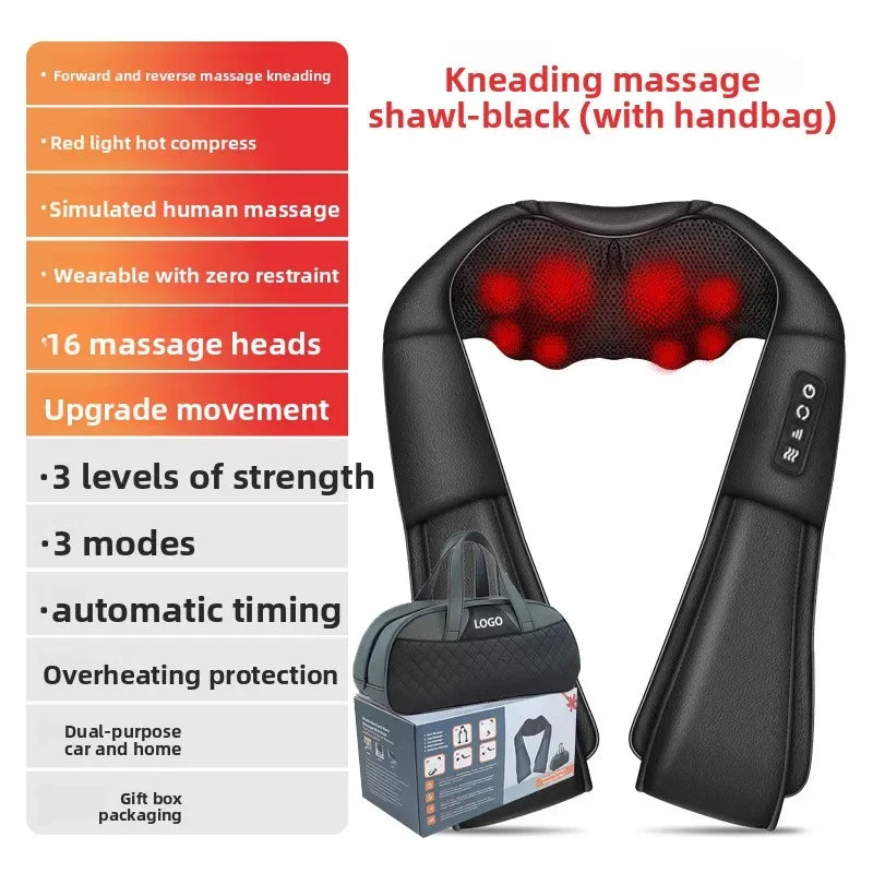 Cervical Spine Massager Massage Shawl Kneading Hot Compress Electric Household Waist Shoulder and Neck Massager