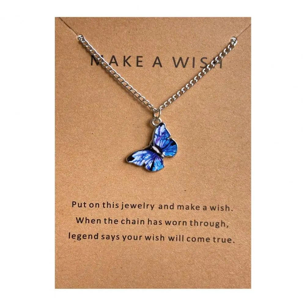 Fashion Vintage Women Necklace 2024 New Butterfly Pendant Necklace Set Romantic Dating Neck Chain For Women Lovely Neck Jewelry