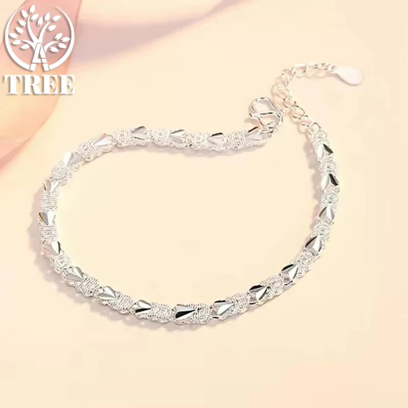 ALITREE 925 Sterling Silver Fashion Multiple Styles Bracelet Chain For Women Engagement Wedding Party Beautiful Jewelry Gift