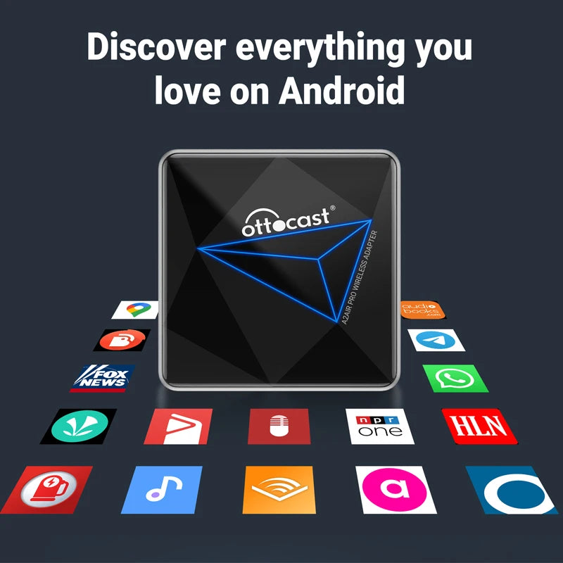 Ottocast A2Air Pro Wireless Android Auto Adapter Dongle Spotify Waze Multimedia for factory wired Adnroid Auto Car