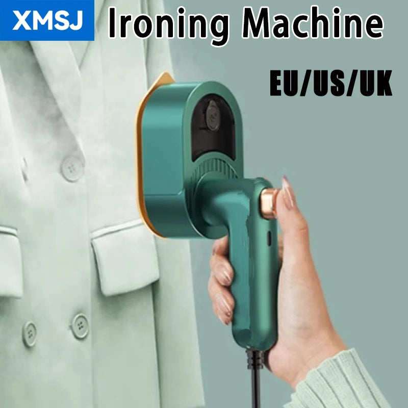 XMSJ Mini Garment Steamer Steam Ironing Machine for Clothes Travel Portable 2-in-1 Handheld Home Heat Press Dry Wet Garment