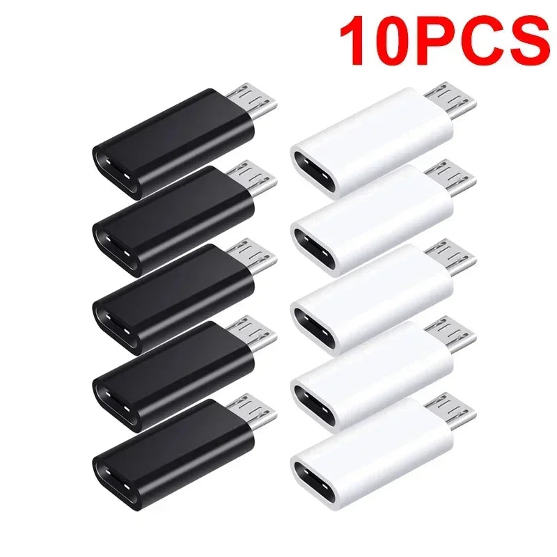 10-1Pcs Micro USB Female To Type C Male Adapter OTG Converter Micro-B To USB-C Connector Phone Charger Cable Adapter For Samsung