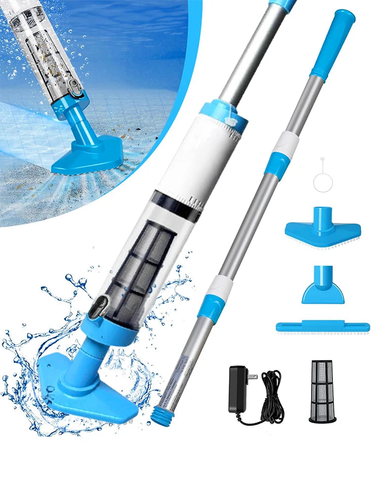 3 in 1 Cordless Rechargeable Pool Vacuum Cleaner Handheld Pool Cleaner Suitable For Spa Center Bathtub Sand Debris