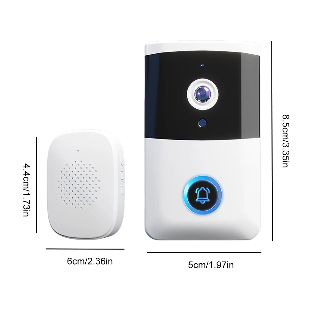 WiFi Wireless Video Doorbell IR Night Vision Doorbell Camera Smart Door Bell for Home Security Alarm System
