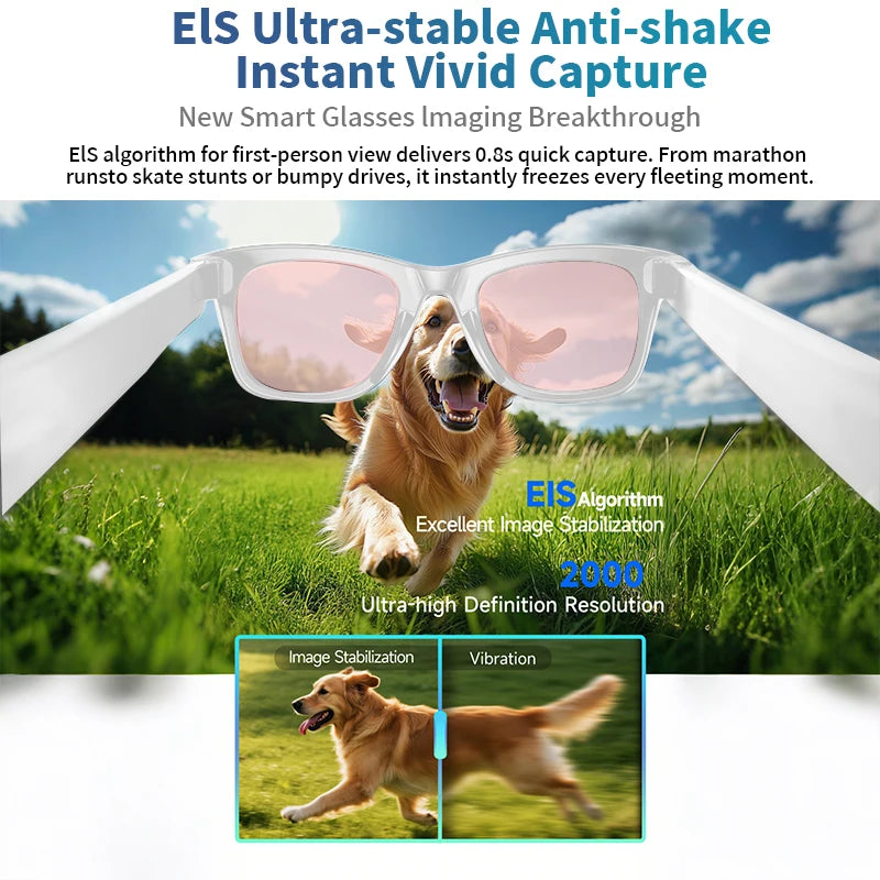 Smart Glasses 8 Million Pixels Recording Videos AI Photo Recognition Answer Translation 270mAh IP65 Waterproof Bluetooth Glasses