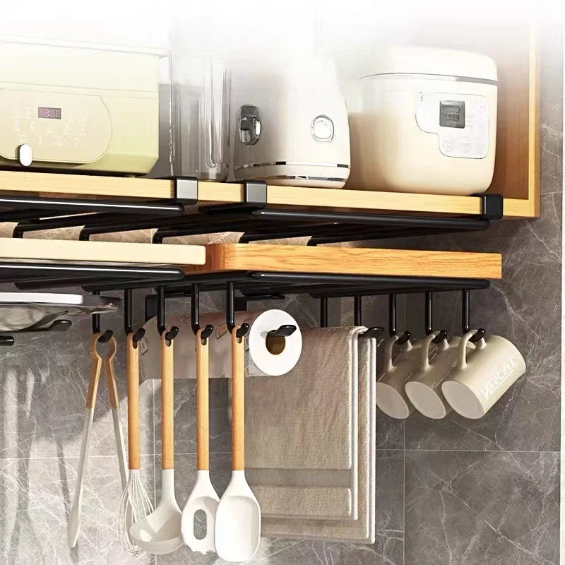 Kitchen Under Cabinet Basket Storage Shelf Cutting Board Rack Kitchen Closet Rack Under Desk Cabinet Office Bathroom Organizers