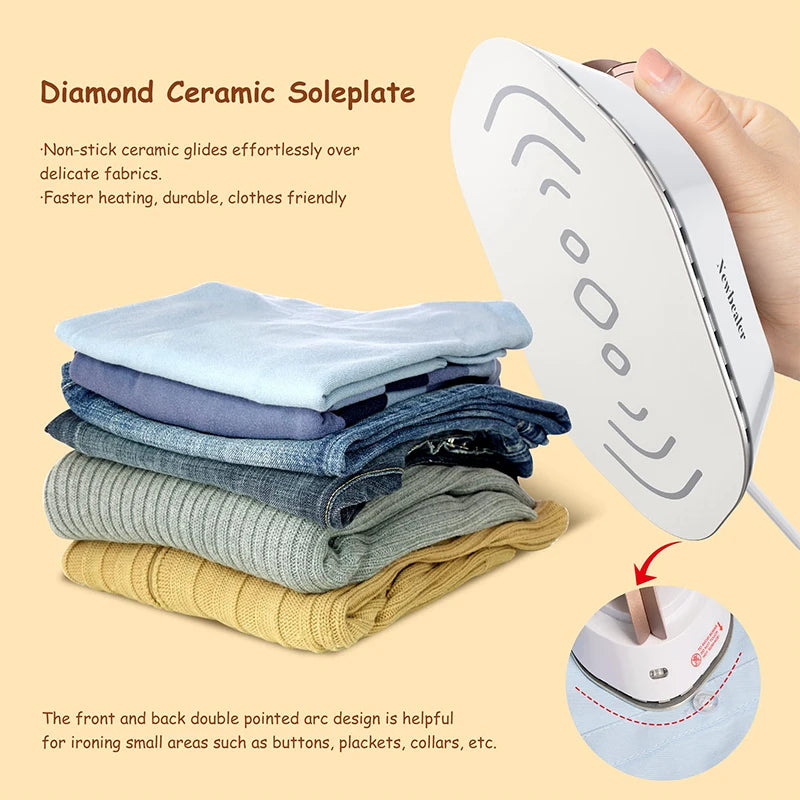 300W Electric Iron Mini Clothes Dryer Travel Dual-voltage Dryer Ceramic Based Iron Clothing Wrinkle Remover