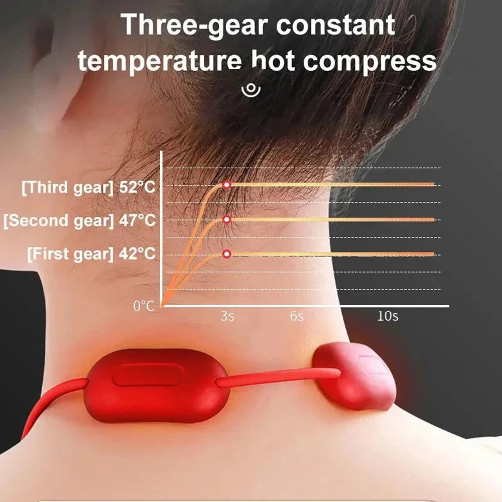 NEW Mini Smart Hanging Neck Shoulder Cervical Spine Massager Mini Portable Hot Compress Neck Artifact Dredging Neck Protector