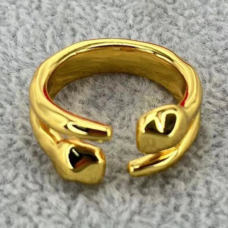 2025 European and American niche fashion electroplated silver exquisite open ring, suitable for women's jewelry