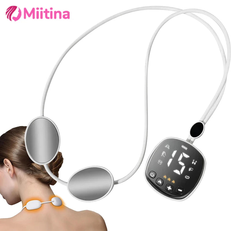 EMS Smart Hanging Neck Neck Shoulder Cervical Spine Massager Hot Compress Neck Artifact Dredging Spine Low Frequency Relaxation