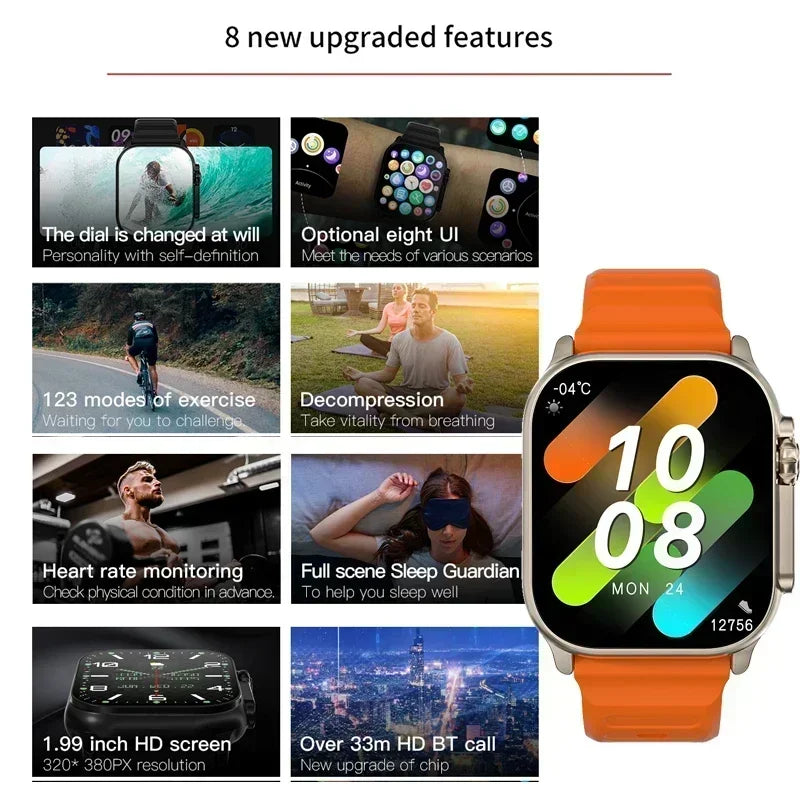 2025 New Smart Watch Series 10 Screen Bluetooth Call Heart Rate Blood Pressure GPS Smartwatch for Android IOS Sports Watch