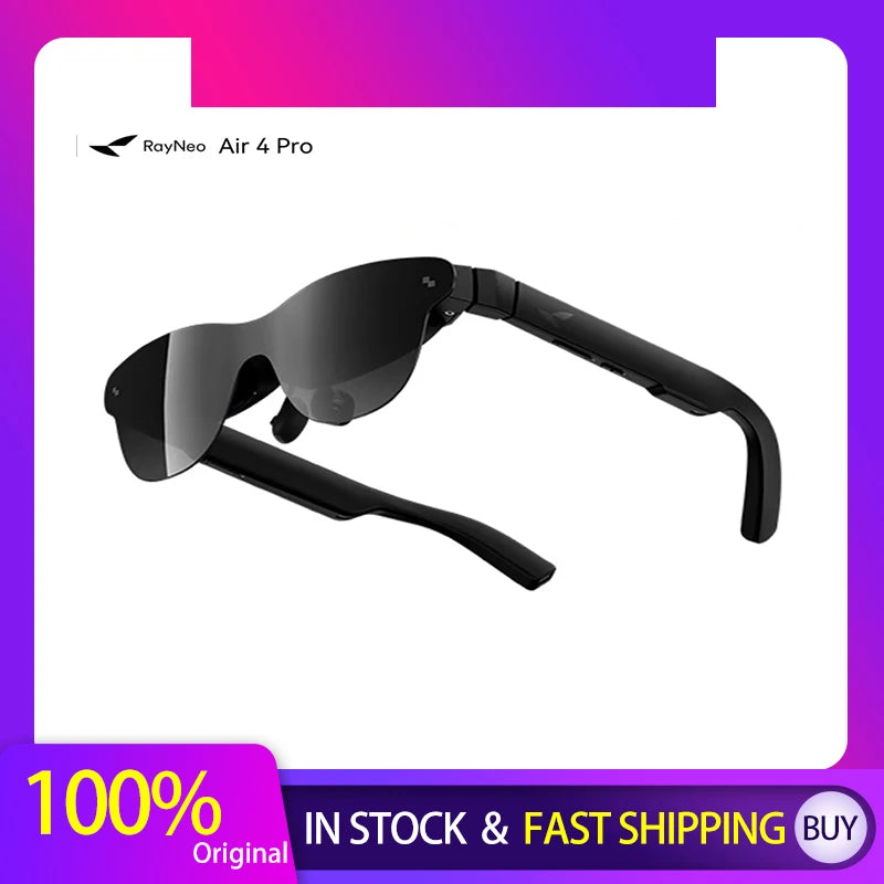 2025 NEW Rayneo Air 4 Pro Smart Glasses 3G Voice Control IPX-5 Waterproof 4K Video Capture Head-Mounted XR