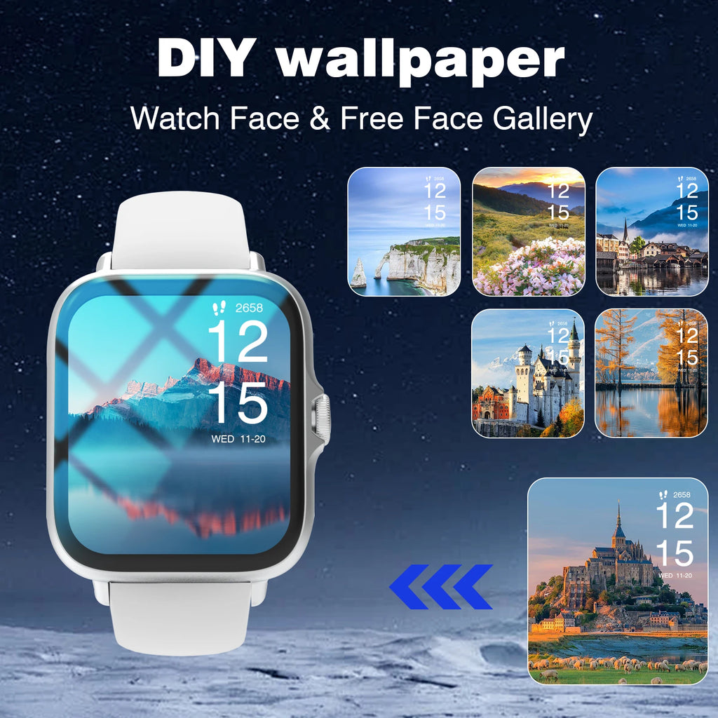 Smart Watch with 1.68-Inch HD Display – Wireless Calling/Dialing, Alarm/Message Notifications, Fitness Tracking, Music Control.