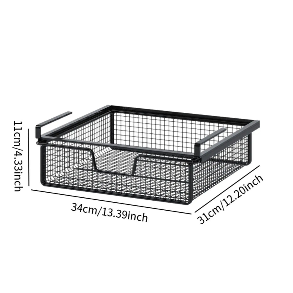 Kitchen Under Cabinet Basket Multifunction Hanging Rack Under Shelf Storage Basket for Cupboard Pantry Desk Cabinet Kitchen