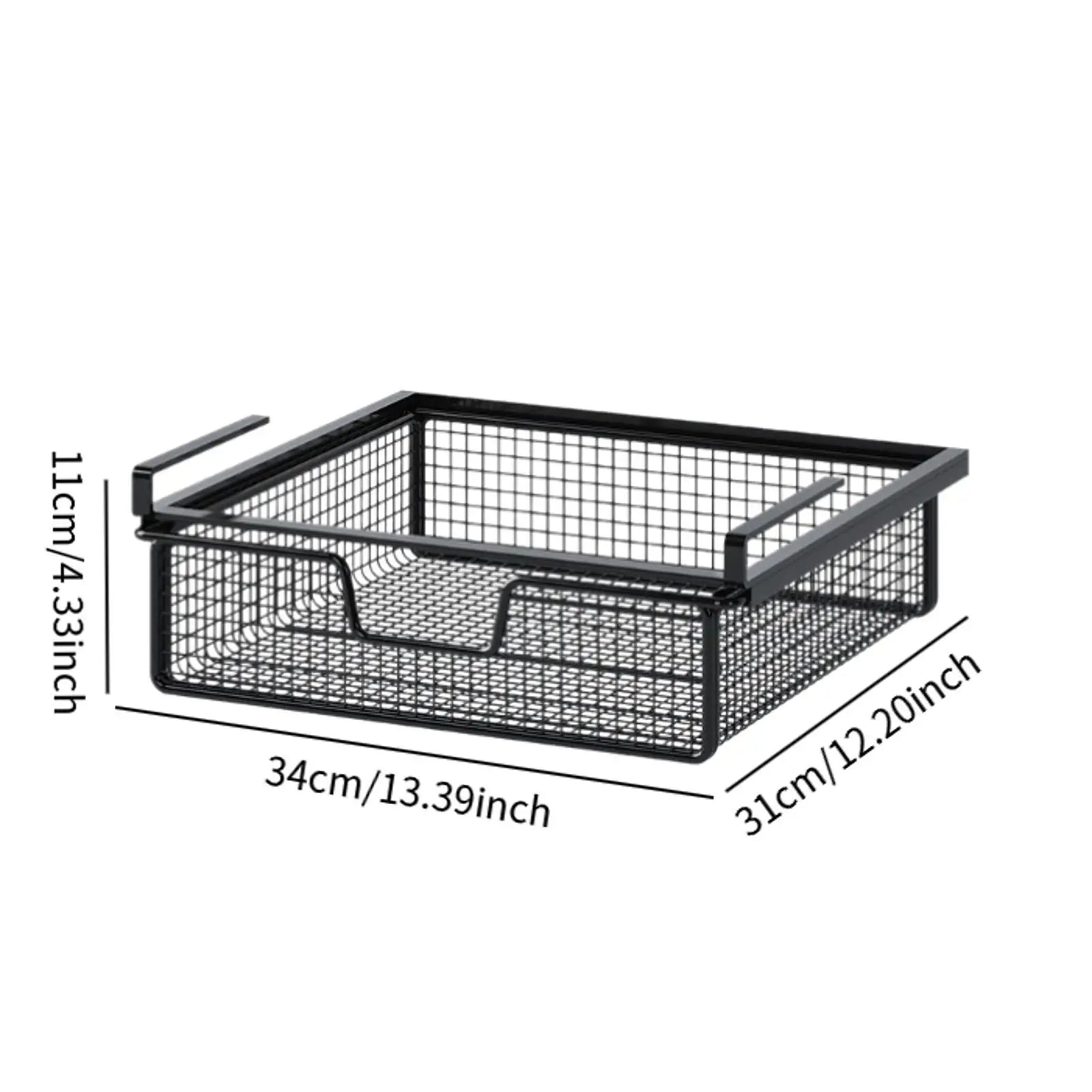 Kitchen Under Cabinet Basket Multifunction Hanging Rack Under Shelf Storage Basket for Cupboard Pantry Desk Cabinet Kitchen