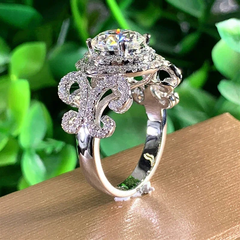 New Aesthetic Design Women's Wedding Rings with Brilliant Cubic Zirconia Stone Graceful Proposal Engage  Fashion Jewelry