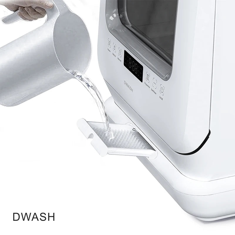 Smart Portable Mini Dishwasher Electric Countertop Home Appliance with Plastic Tank for Kitchen or Hotel Use