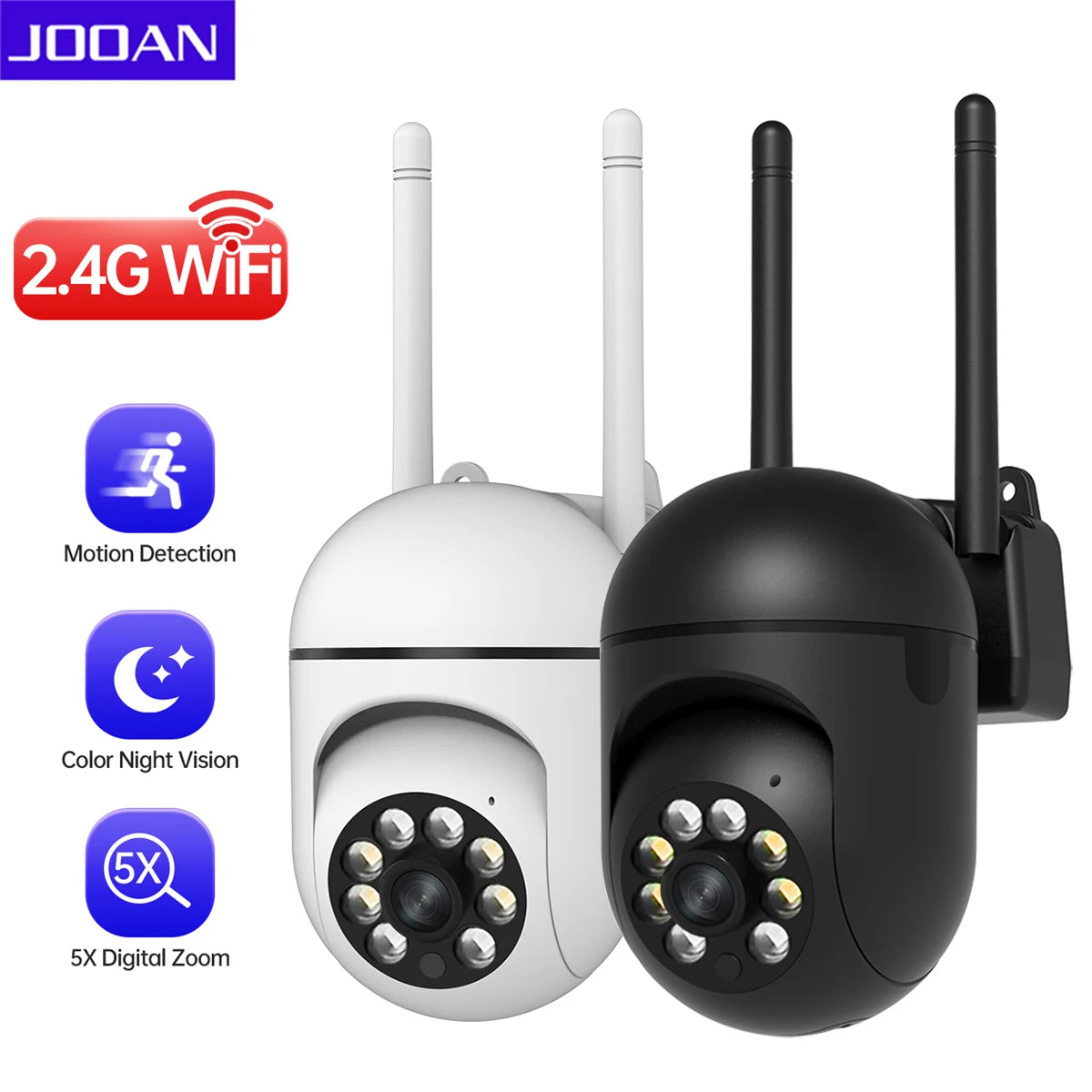 JOOAN 2MP PTZ IP Camera Smart Home Color Night Auto Tracking Security WiFi Camera Two Way Audio CCTV Video Surveillance Camera