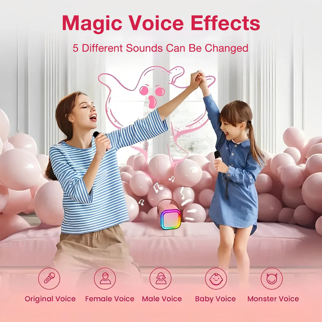 Wireless Karaoke Speaker Bluetooth5.3 Microphone K12 Home KTV Karaoke Machine RGB Light Portable Mini Bluetooth Speaker