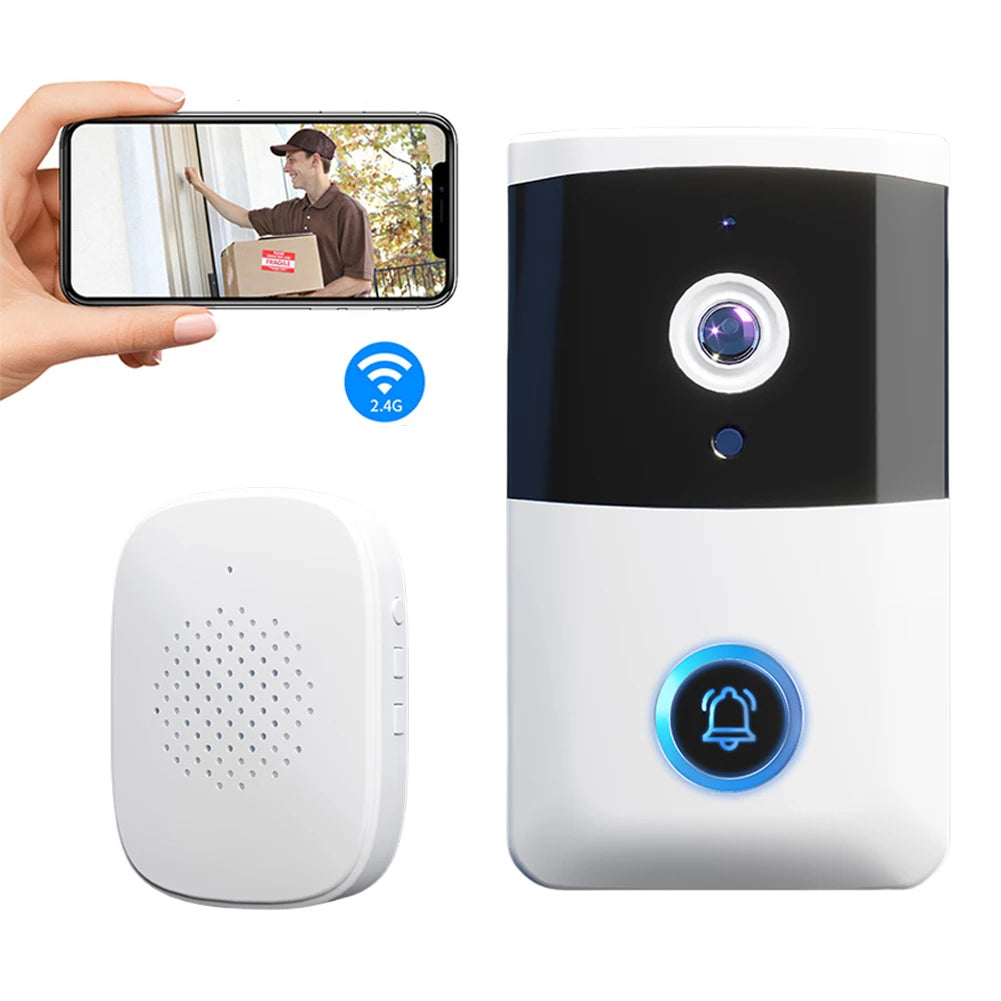WiFi Wireless Video Doorbell IR Night Vision Doorbell Camera Smart Door Bell for Home Security Alarm System
