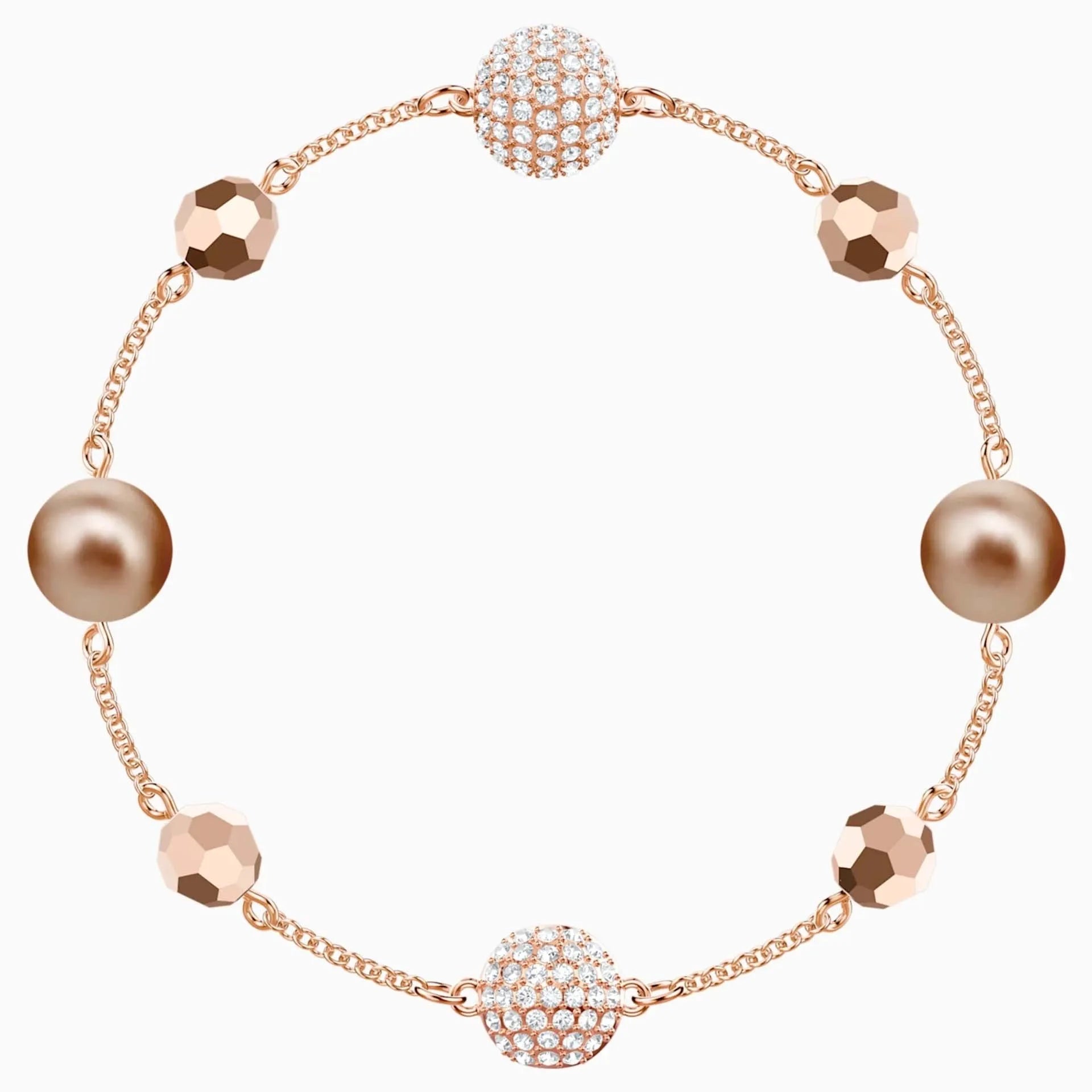 2025 New Fashion Women's Simple Round Ball Bracelet Austrian Crystal Small Pearl Invisible Magnetic Clasp Bracelet Romantic Gift