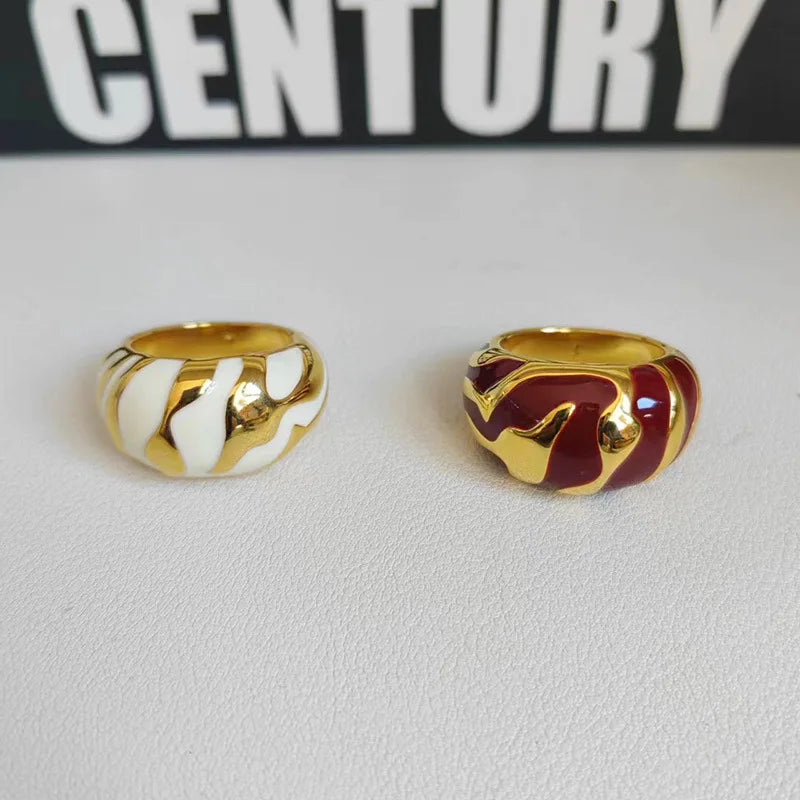 Retro Fashion High-quality Colored Enamel Gold-plated Women's Bracelet New Designer Luxury  High-quality Bangles Ring for Women