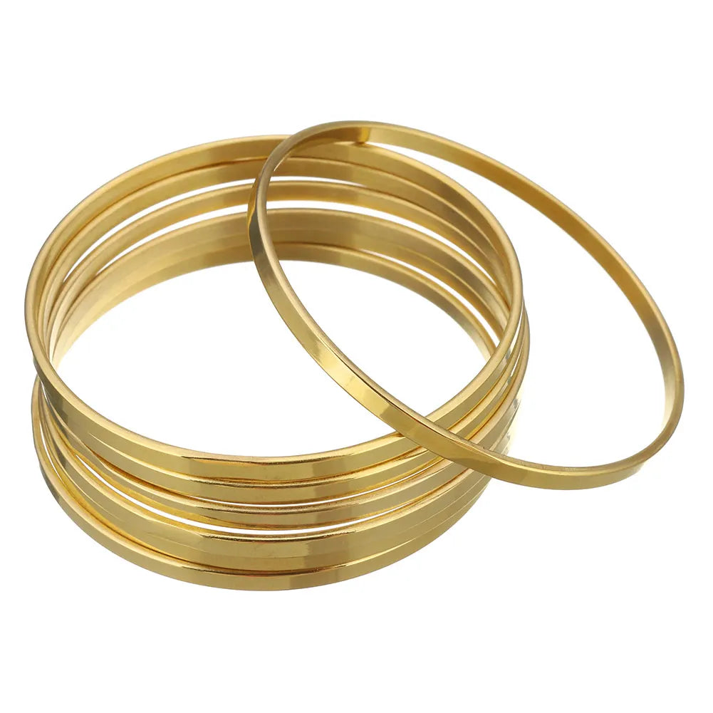 7PCs/Set New Fashion Roman style Stainless Steel Bangle gold color Lover Charm Bracelet for Women Brand Gold Wide Cuff Bangle