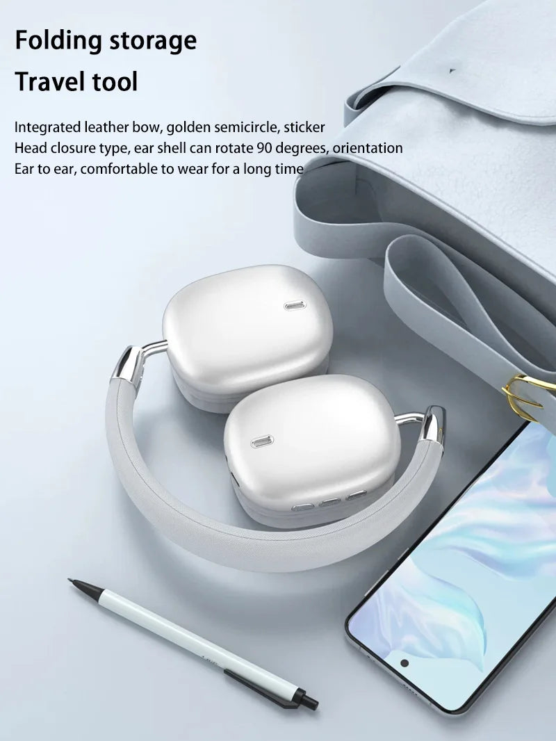Wireless Bluetooth Headset HiFi Stereo Subwoofer Noise Cancellation Headphones Foldable Lightweight Earphones Durable Battery