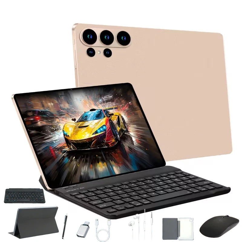 Portable Android 15 Tablet 8GB+256GB, 4000mAh Long Battery, HD Camera for Remote Work & Study