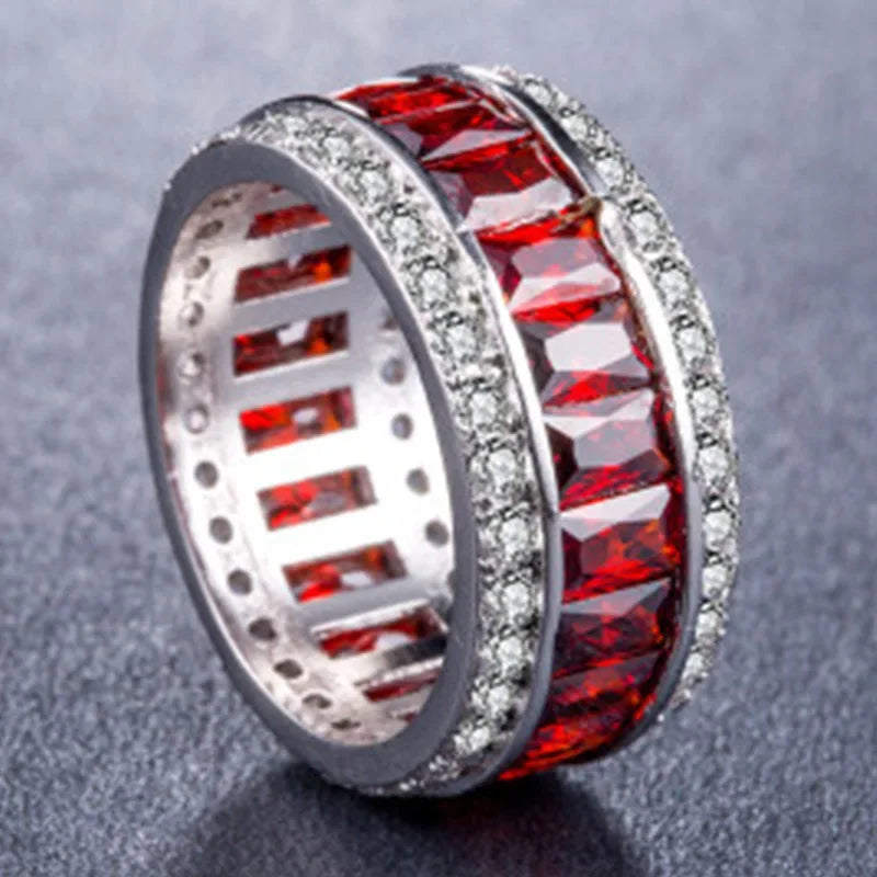 Color Zircon Ring Top Quality Jewelry Natural Moissanite Gemstones Zirconia Rings Wedding Party Present Color Multi Jewelry