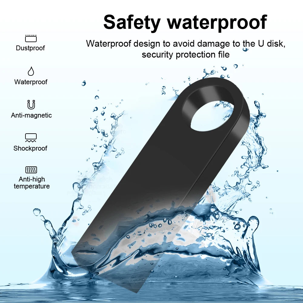 High Speed Memoria Flash Drive 3.0 Pendrive 128GB 64GB Waterproof Pen Drive 16GB 8GB Flash Usb 2.0 Metal Stick Key Custom Logo