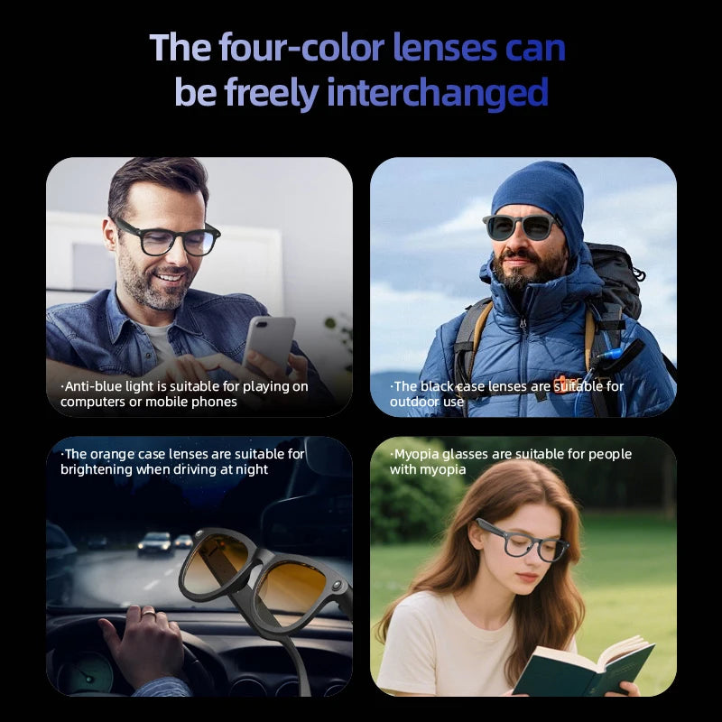 Xiaomi 4K HD AI Smart Glasses Multifunction Bluetooth Calling Voice Assistant Music Player Translation Camera Glasses Gift Lens