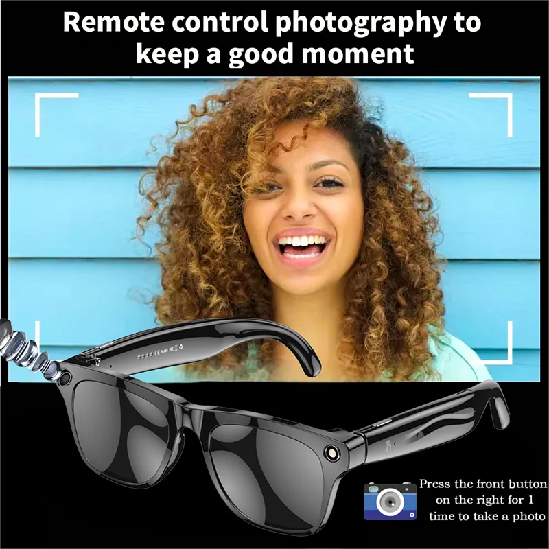 Smart Glasses,AI Translation Bluetooth Glasses with headphone,100+ Languages&Accents,Travel Meeting,Camera Glasses for Men Woman