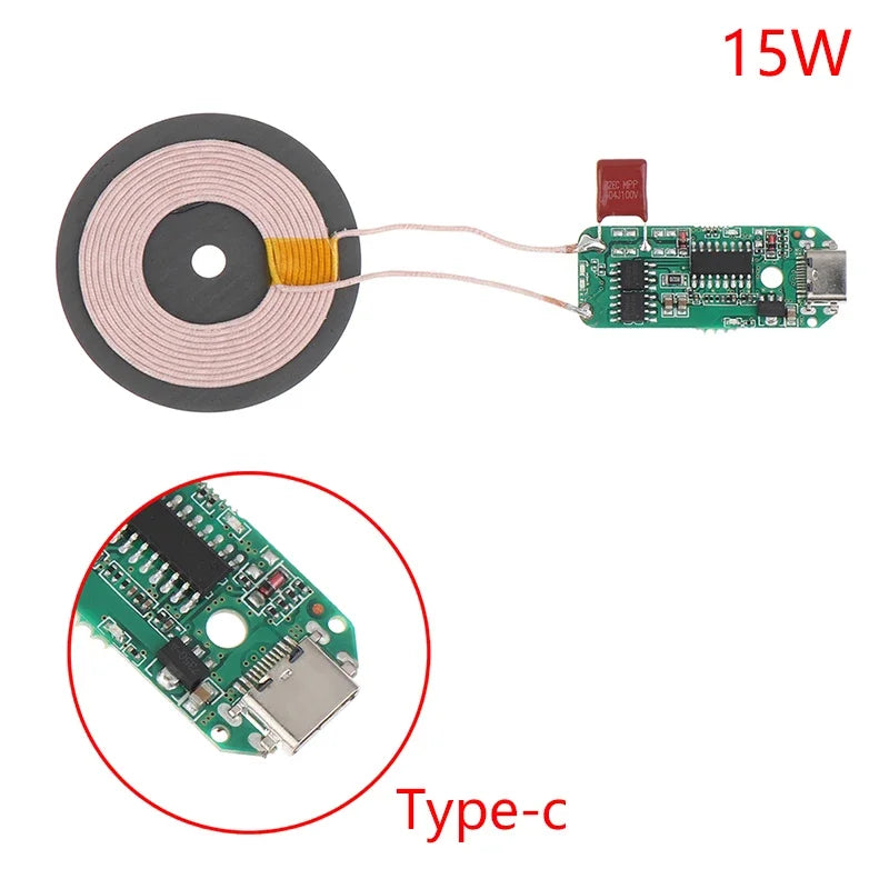 5W/10W/15W Wireless Power Supply Module Wireless Charger Module Transmitter Receiver Terminal Circuit Board Module for DIY Phone