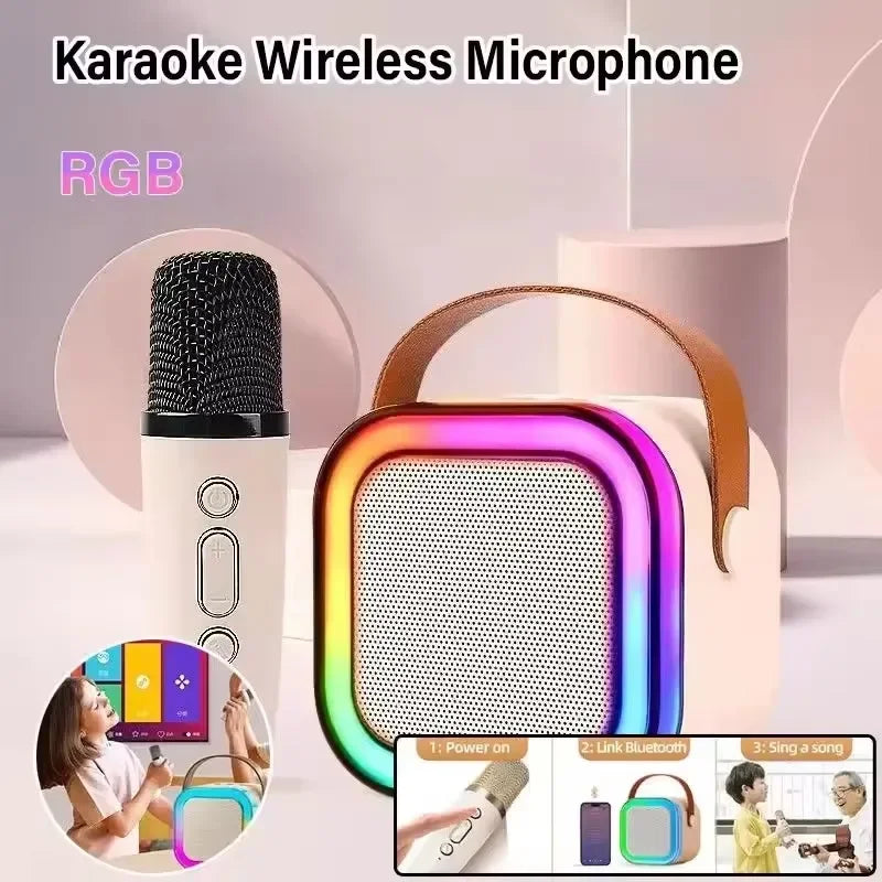Enjoy the Party-Portable K12 Bluetooth Karaoke Machine with 5.3 PA Speaker System,Wireless Microphones for Home Entertainment